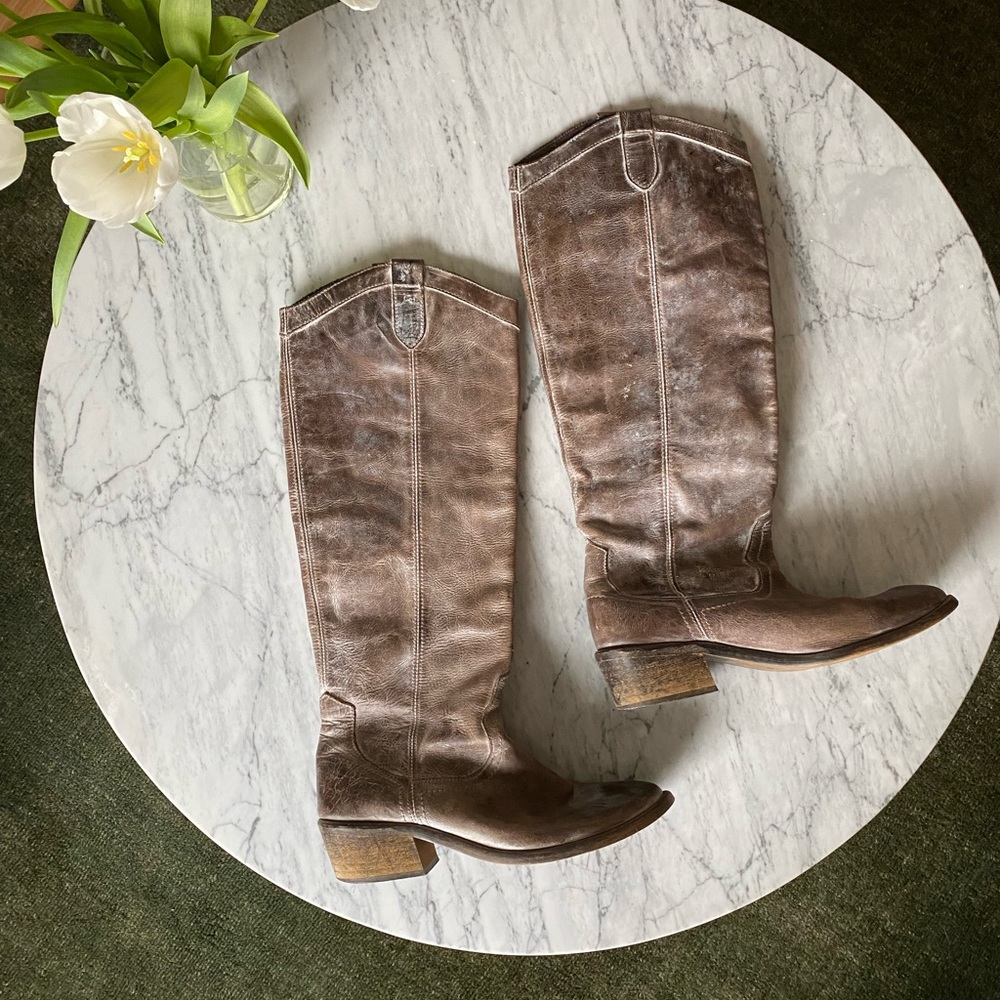 Steve Madden, Vintage Tall brown Cowboy Boots, Size 9